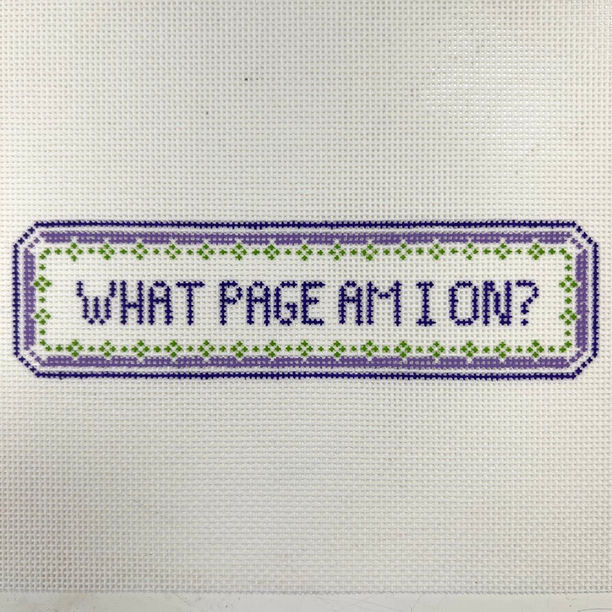 "What Page am I on" Bookmark needlepoint canvas - Bargello Needlepoint