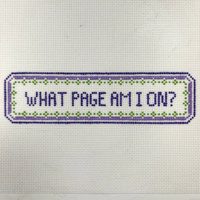 "What Page am I on" Bookmark needlepoint canvas - Bargello Needlepoint