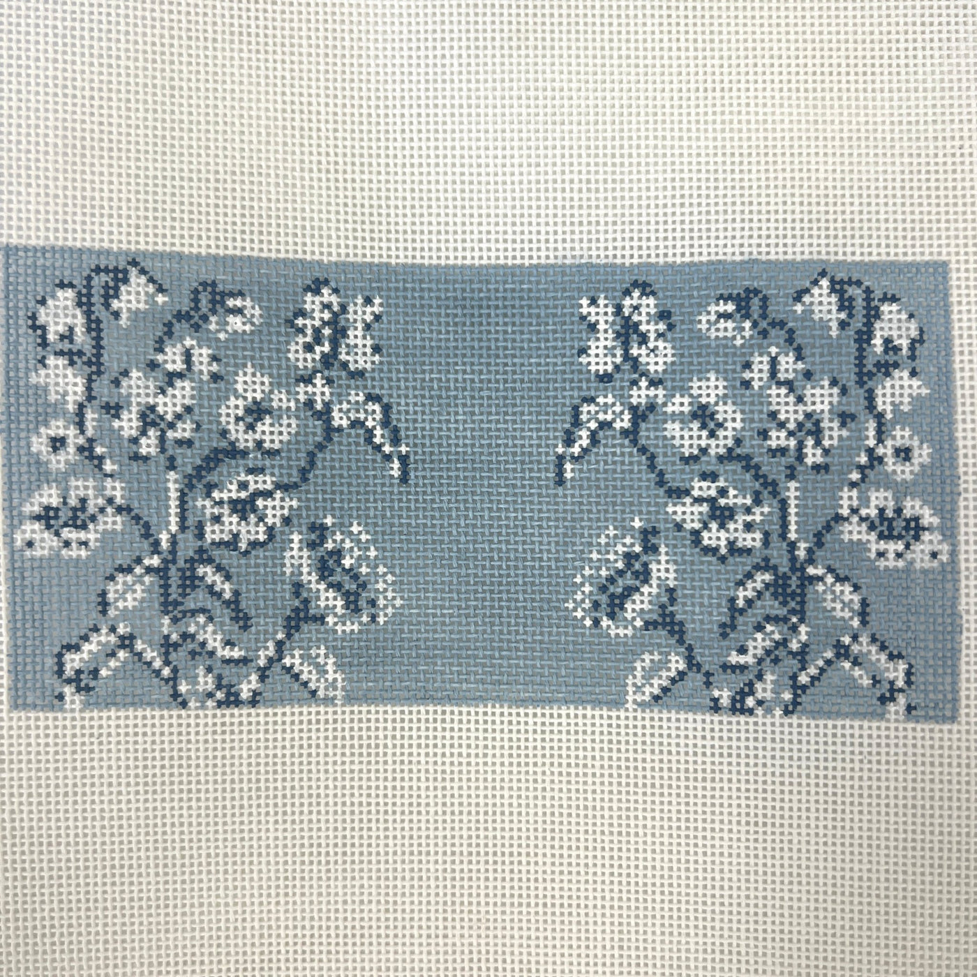 Whimsy Blue Floral needlepoint canvas - Bargello Needlepoint