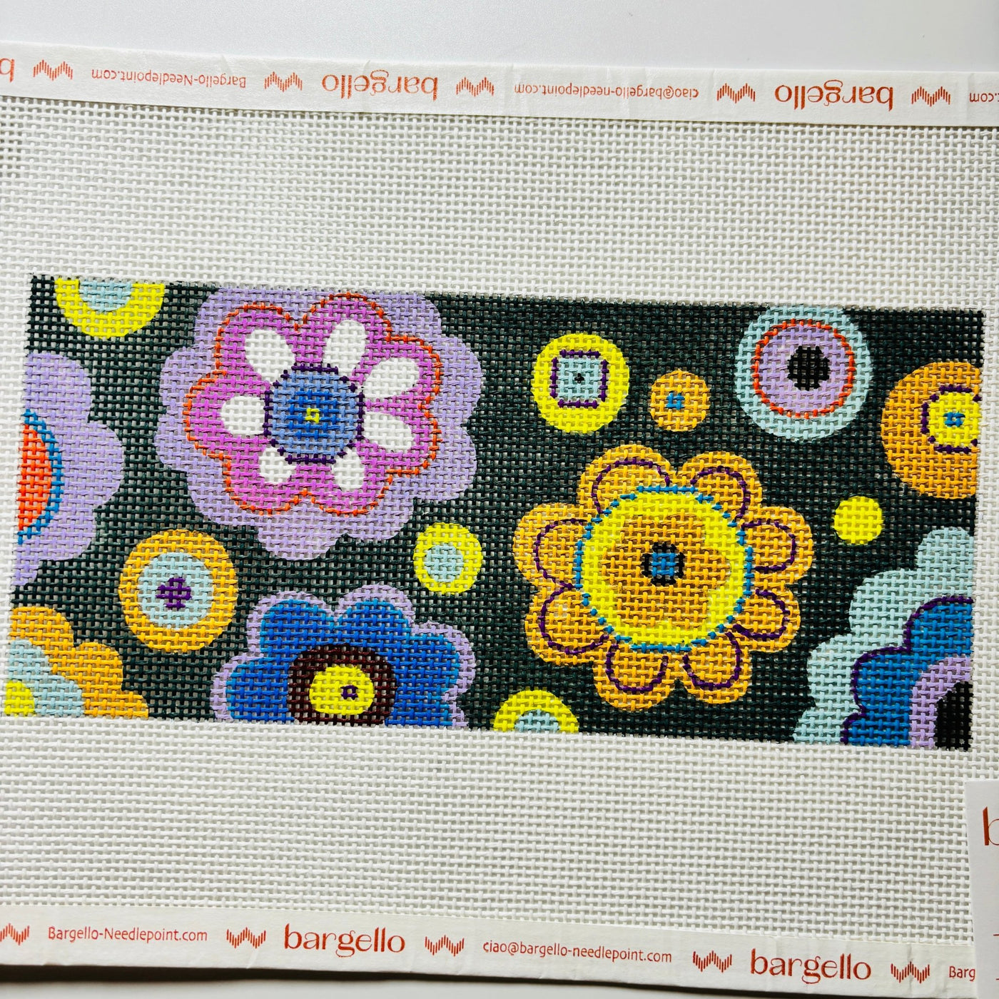 Whimsy Floral Brick Cover Top needlepoint canvas - Bargello Needlepoint