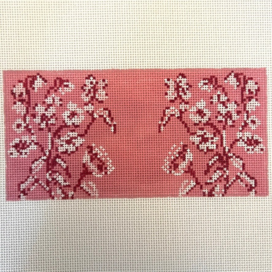 Whimsy Pink Floral needlepoint canvas - Bargello Needlepoint