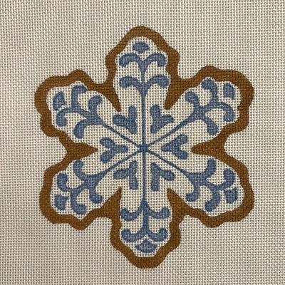 White & Blue Snowflake Ornament needlepoint canvas - Bargello Needlepoint