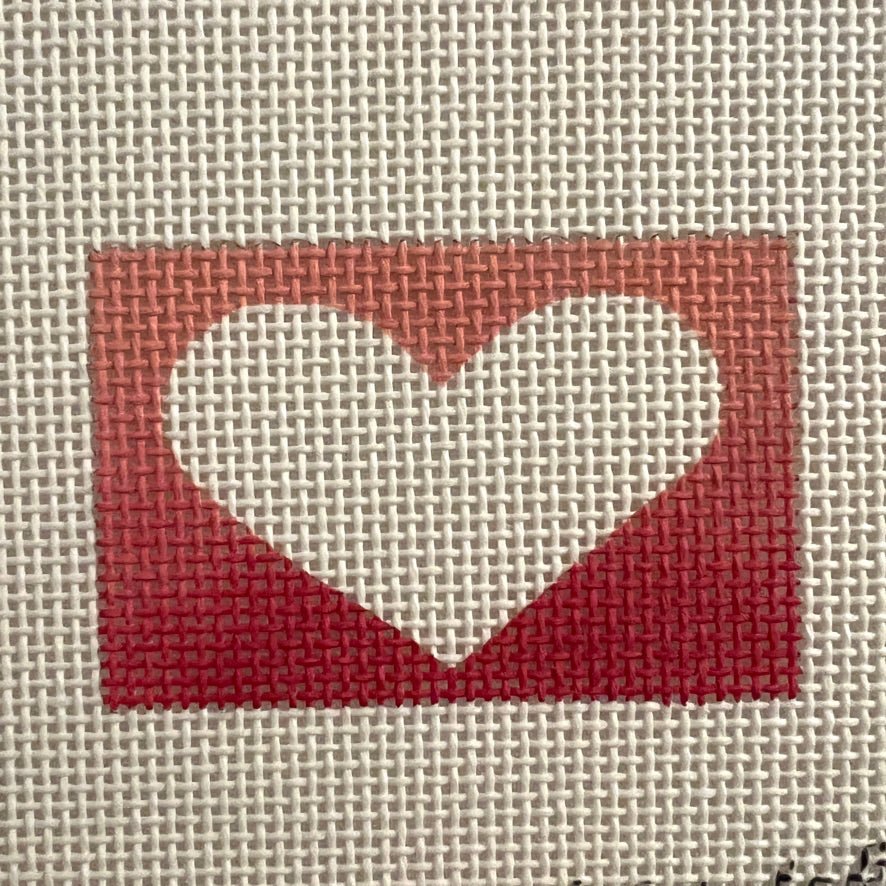 White Heart Insert needlepoint canvas - Bargello Needlepoint