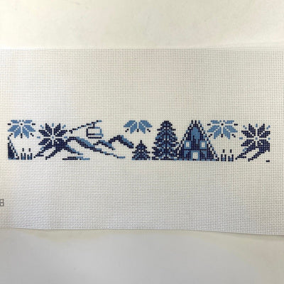 Winter Ski Fob/Bookmark needlepoint canvas - Bargello Needlepoint