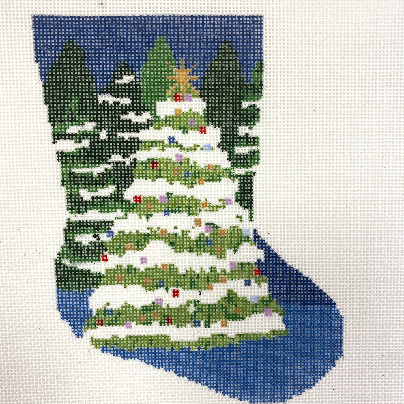 Winter Wonderland Bauble Stocking needlepoint canvas - Bargello Needlepoint