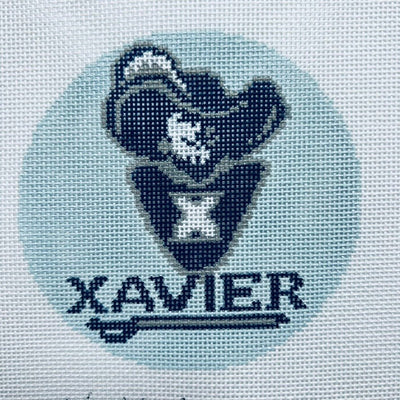 Xavier University Round needlepoint canvas - Bargello Needlepoint