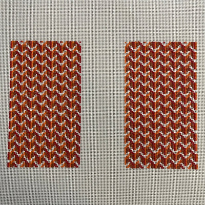 Y Pattern Clutch Back Orange needlepoint canvas - Bargello Needlepoint