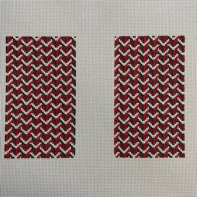 Y Pattern Clutch Back Red needlepoint canvas - Bargello Needlepoint