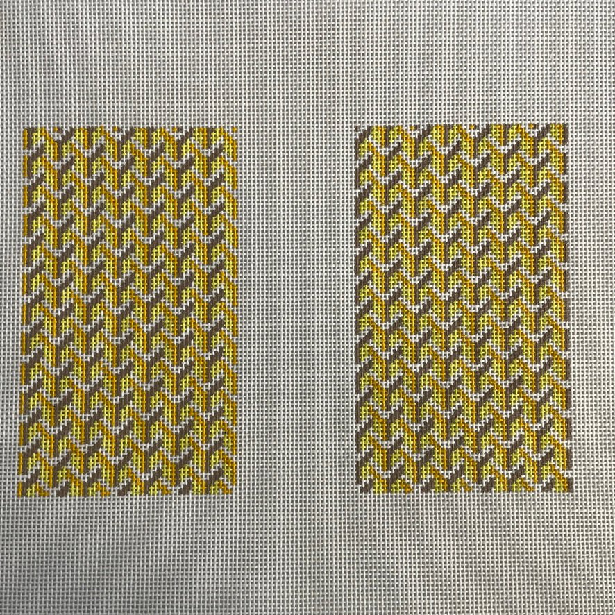 Y Pattern Clutch Back Yellow needlepoint canvas - Bargello Needlepoint