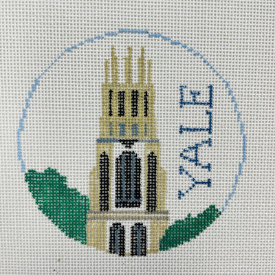 Yale University Round Ornament needlepoint canvas - Bargello Needlepoint