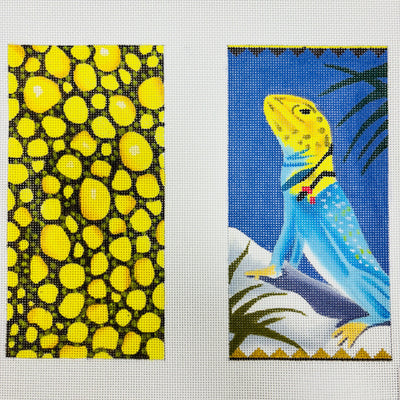 Yellow - Headed Lizard Eyeglass Case needlepoint canvas - Bargello Needlepoint