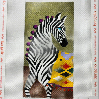 Zebra With Colorful Blanket Eyeglass Case needlepoint canvas - Bargello Needlepoint