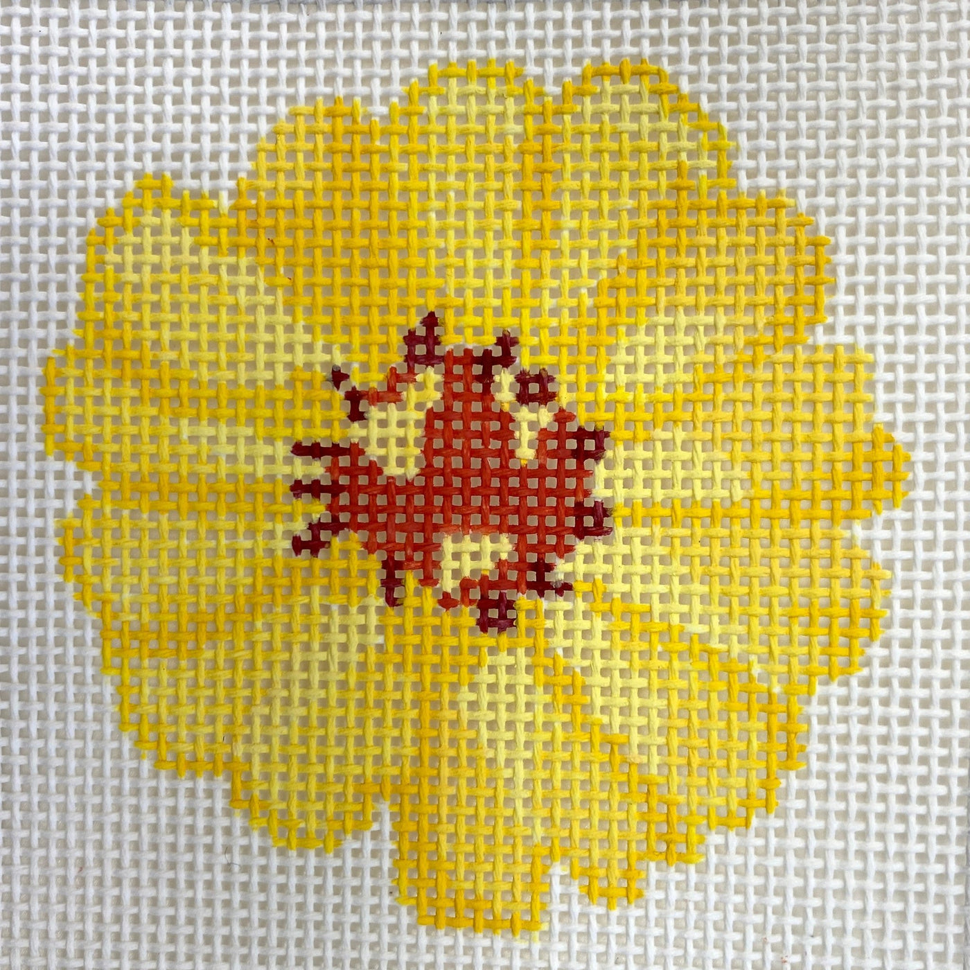 Zinnia Coaster #7 needlepoint canvas - Bargello Needlepoint