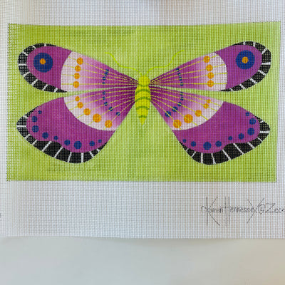 Lavender Butterfly Clutch Size Needlepoint Canvas