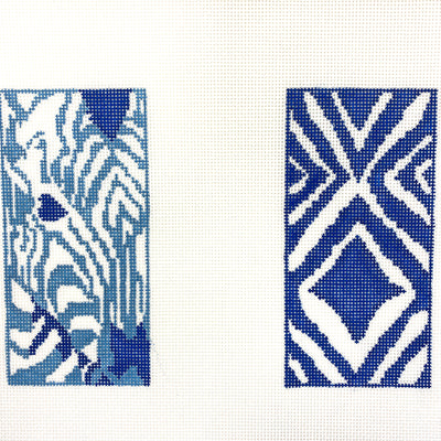 Double Blue Zebra Eyeglass Needlepoint Canvas