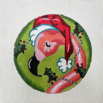 Flamingo Ornament needlepoint canvas - Bargello Needlepoint