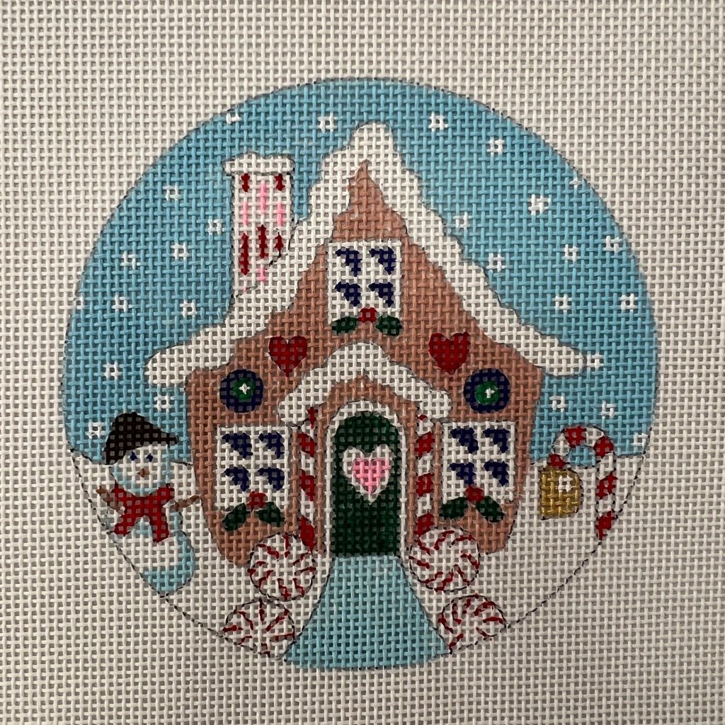 Gingerbread House needlepoint canvas - Bargello Needlepoint