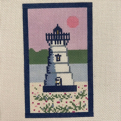 Lighthouse in Pastels (Eyeglass Case Size) needlepoint canvas - Bargello Needlepoint