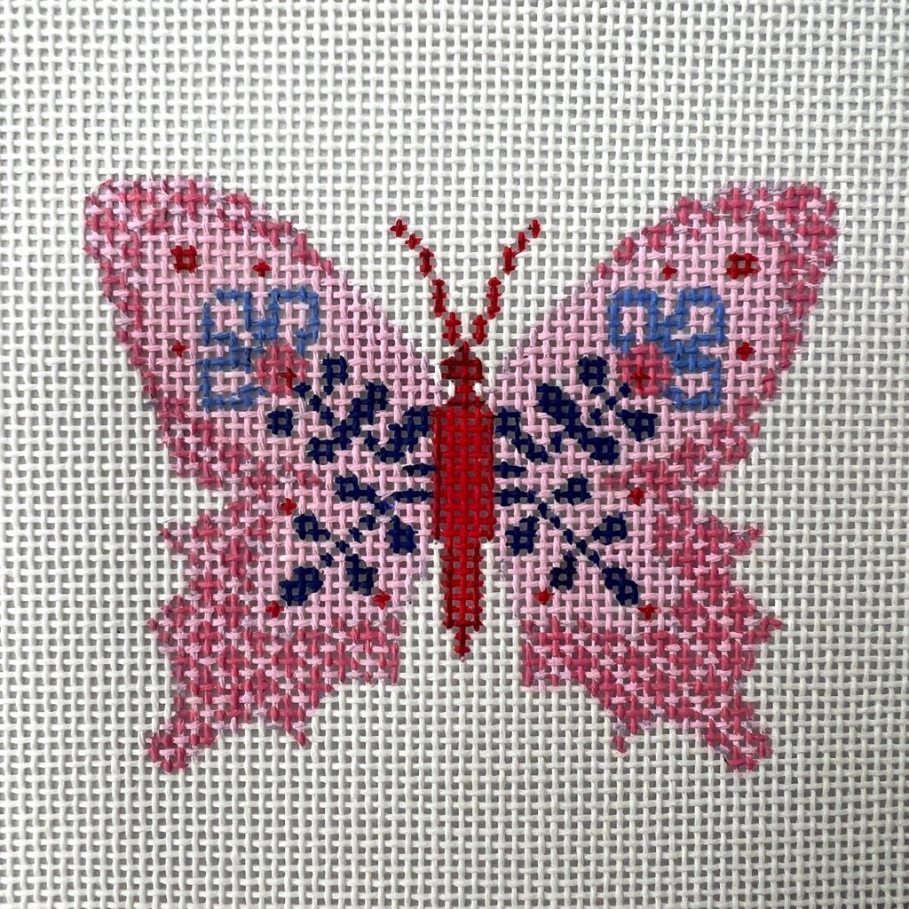 Pink Butterfly Ii needlepoint canvas - Bargello Needlepoint