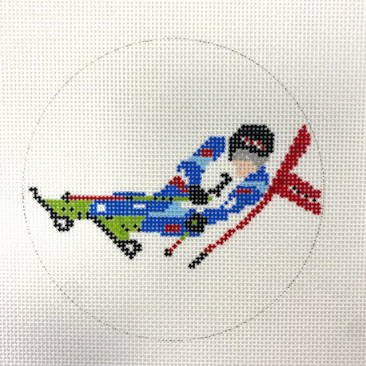 Ski Racer needlepoint canvas - Bargello Needlepoint